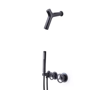 Душевой комплект Bronze de Luxe Liberty 5011B-P встраиваемый без излива, черный матовый