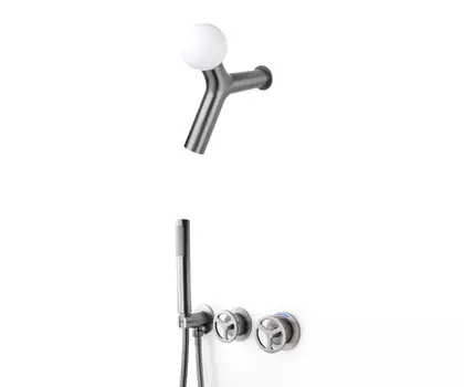 Душевой комплект встраиваемый Bronze de Luxe Liberty 5011GG-L без излива, графит