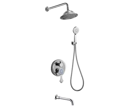 Душевой комплект встраиваемый Bronze de Luxe NT800/B02 с изливом, хром