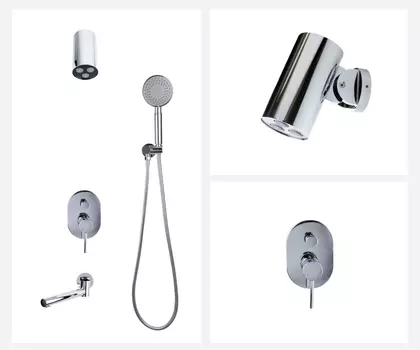 Душевой комплект встраиваемый Bronze de Luxe Scandi 14582-501C с изливом, хром