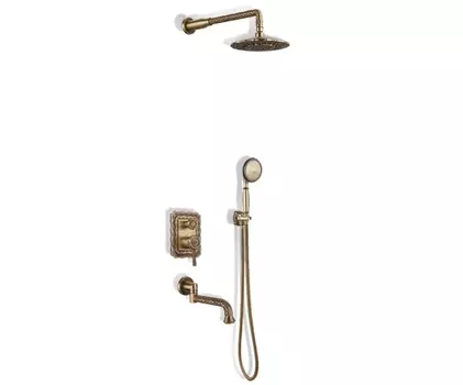Душевой комплект встраиваемый Bronze de Luxe Windsor 10137DF лейка двойной цветок