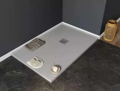 Душевой поддон Aquanet Pleasure 120х80 из литьевого мрамора, серый