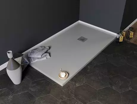 Душевой поддон Aquanet Pleasure 160х80 из литьевого мрамора, серый