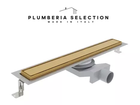 Душевой трап Plumberia Selection Pst In-Tile 90 см PST90OB золото брашированное