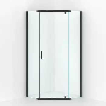 Душевой уголок 100x100 без поддона Berges Solo 061110, прозрачные стёкла, профиль черный матовый
