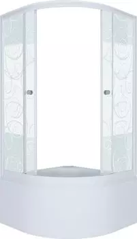 Душевой уголок 90х90 Тритон Узоры Щ0000025442 с рисунком стёкла, профиль белый