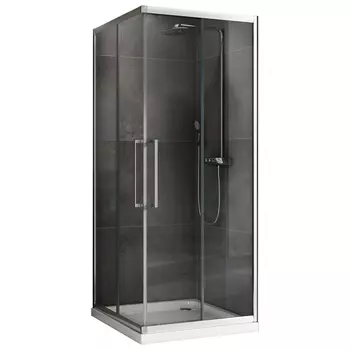 Душевой уголок Abber Schwarzer Diamant 100x100 AG02100H профиль хром, стекло прозрачное