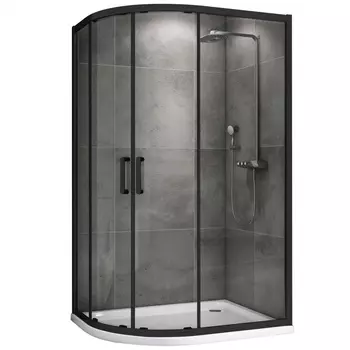 Душевой уголок Abber Schwarzer Diamant 100x90 AG01190B стекло прозрачное, профиль черный, без поддона