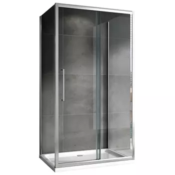 Душевой уголок Abber Schwarzer Diamant 120x100 AG30120H-S100-S100 профиль хром, стекло прозрачное