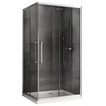 Душевой уголок Abber Schwarzer Diamant 120x80 AG02128H стекло прозрачное, профиль хром, без поддона