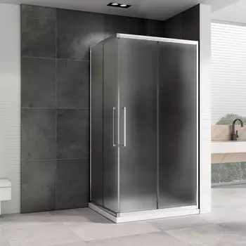 Душевой уголок Abber Schwarzer Diamant 120x80 AG02128MH стекло матовое, профиль хром, без поддона