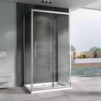 Душевой уголок Abber Schwarzer Diamant 140x85 AG30140H-S85-S85 стекло прозрачное, профиль хром, без поддона