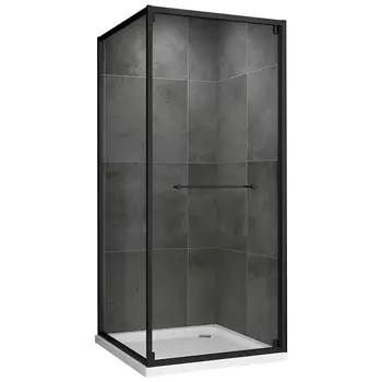 Душевой уголок Abber Schwarzer Diamant 90x90 AG0A090B стекло прозрачное, профиль черный