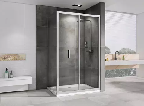 Душевой уголок Abber Sonnenstrand 100x85 AG07110-S85 стекло прозрачное, профиль хром, без поддона