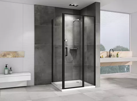 Душевой уголок Abber Sonnenstrand 120x75 AG04120BS-S75B стекло прозрачное, профиль черный, без поддона