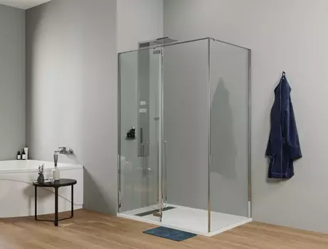 Душевой уголок Allen Brau Fantasy 140x90, стекло прозрачное, профиль хром, без поддона