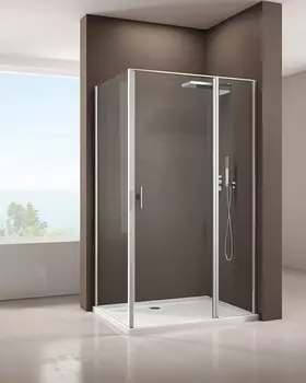 Душевой уголок Allen Brau Priority 100x80, стекло прозрачное, профиль хром, без поддона