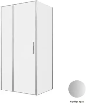 Душевой уголок Allen Brau Priority 100x90 3.31029.BA + 3.31044.BA стекло прозрачное, профиль серебро браш, без поддона