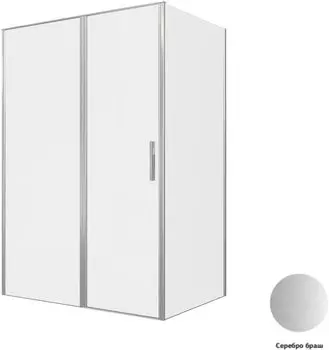 Душевой уголок Allen Brau Priority 140x100 3.31035.BA + 3.31047.BA стекло прозрачное, профиль серебро браш, без поддона