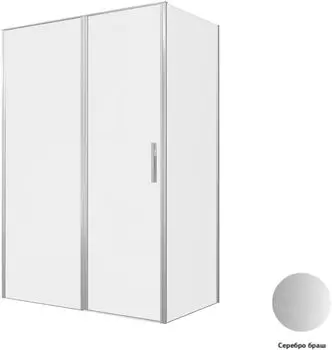 Душевой уголок Allen Brau Priority 140x80 3.31035.BA + 3.31041.BA стекло прозрачное, профиль серебро браш, без поддона