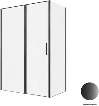 Душевой уголок Allen Brau Priority 140x80 3.31036.BBA + 3.31042.BBA стекло прозрачное, профиль черный браш, без поддона