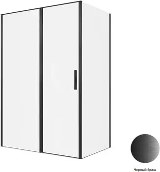 Душевой уголок Allen Brau Priority 140x90 3.31036.BBA + 3.31045.BBA стекло прозрачное, профиль черный браш, без поддона