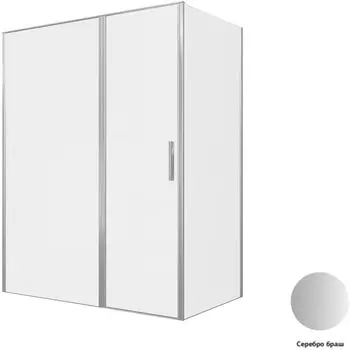 Душевой уголок Allen Brau Priority 160x90 3.31038.BA + 3.31044.BA стекло прозрачное, профиль серебро браш, без поддона