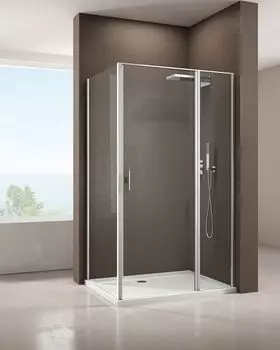 Душевой уголок Allen Brau Priority 90x100 3.31001.00 + 3.31019.00 стекло прозрачное, профиль хром, без поддона