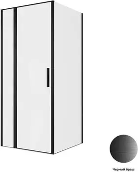 Душевой уголок Allen Brau Priority 90x90 3.31027.BBA + 3.31045.BBA стекло прозрачное, профиль черный браш, без поддона