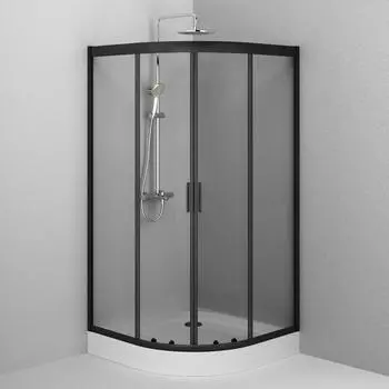 Душевой уголок Am.Pm Gem 100х100 W90G-401-100BT стекло прозрачное, профиль черный матовый, без поддона