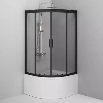 Душевой уголок Am.Pm Gem 90x90 W90G-401A090BT стекло прозрачное, профиль черный матовый, без поддона