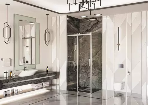 Душевой уголок Ambassador Benefit 120x110 19021101HX-110HX стекло прозрачное, профиль хром, без поддона