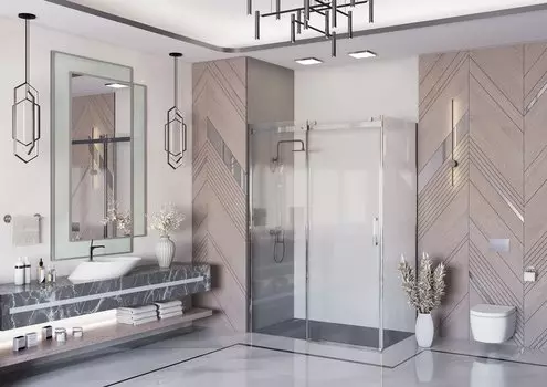 Душевой уголок Ambassador Benefit 150x90 19021104HX-90HX стекло прозрачное, профиль хром, без поддона