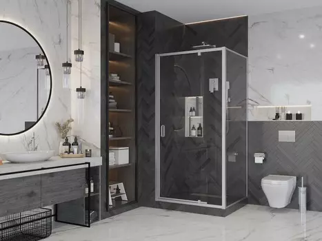 Душевой уголок Ambassador Elysium 100x90 111021104KX-90KX стекло прозрачное, профиль хром, без поддона