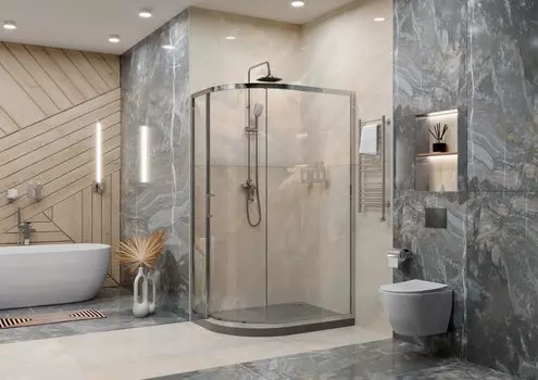 Душевой уголок Ambassador Kingston 120x80 14011117 стекло прозрачное, профиль хром, без поддона