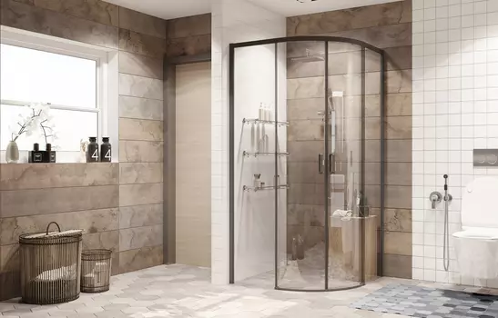 Душевой уголок Ambassador Queen Black 90х90 см 11011201Black стекло прозрачное, профиль черный