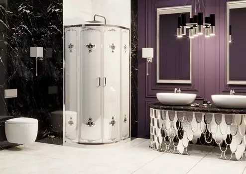 Душевой уголок Ambassador Royal 90x90 18015106 стекло матовое, профиль хром, без поддона