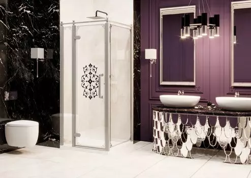 Душевой уголок Ambassador Royal 90x90 18015108-L стекло прозрачное, профиль хром, без поддона