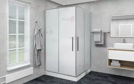 Душевой уголок AvaCan KС 80-90 MT 90x90 стекло матовое, профиль хром, без поддона