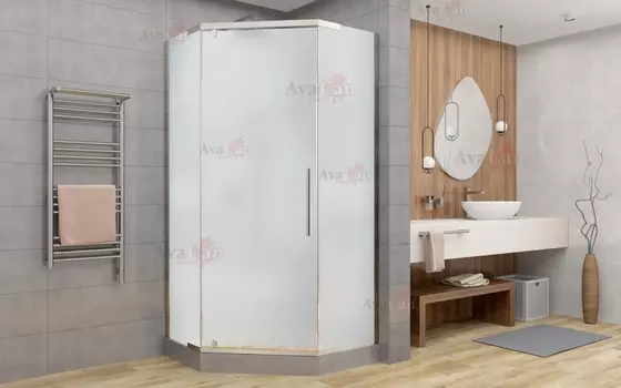 Душевой уголок AvaCan PC100MT 100x100 стекло матовое, профиль хром, без поддона