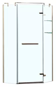 Душевой уголок Azario Montreal 100x100 AZ-NWG3231 1000 R GOLD без поддона, стекло прозрачное, профиль золото