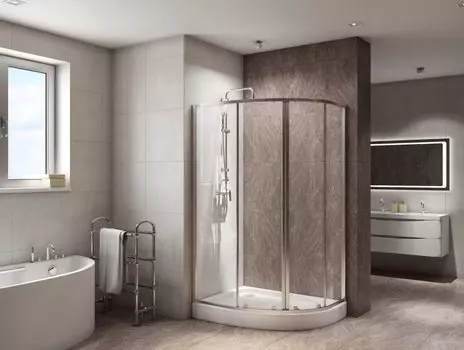 Душевой уголок BelBagno Due 100x80 DUE-RH-2-100/80-C-Cr стекло прозрачное, профиль хром, без поддона