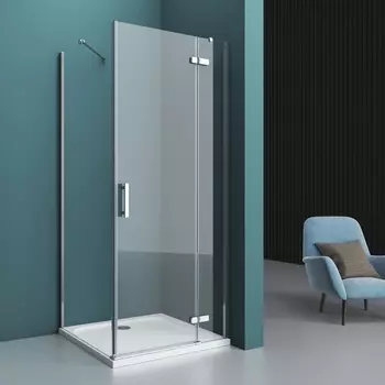 Душевой уголок BelBagno Kraft 80x100 KRAFT-AH-12-80/100-C-Cr-R стекло прозрачное, профиль хром, без поддона