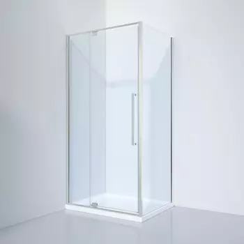 Душевой уголок Black&White 100х100 S812 CC-1000x1000 стекло прозрачное, профиль хром, без поддона