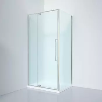 Душевой уголок Black&White 90x90 S812 CF-900x900 стекло матовое, профиль хром, без поддона