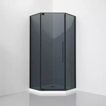 Душевой уголок Black&White 90x90 S815 BG-900x900 стекло тонированное, профиль черный, без поддона