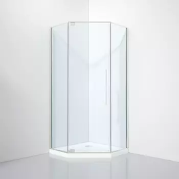Душевой уголок Black&White 90x90 S815 CC-900x900 стекло прозрачное, профиль хром, без поддона