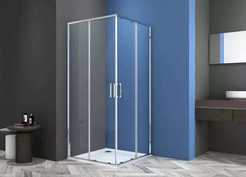 Душевой уголок CeramaLux 90x90 CL902-90 стекло прозрачное, профиль хром