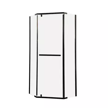 Душевой уголок Ceruttispa 97x97 CHIKA ZP101B без поддона, стекло прозрачное, профиль черный