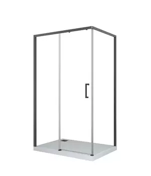 Душевой уголок Ceruttispa 79x109 Vito110B-L левый, стекло прозрачное, профиль черный